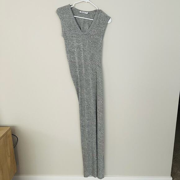 T by Alexander Wang Gray Draped Back Midi Maxi Dress (S) - Picture 2 of 7